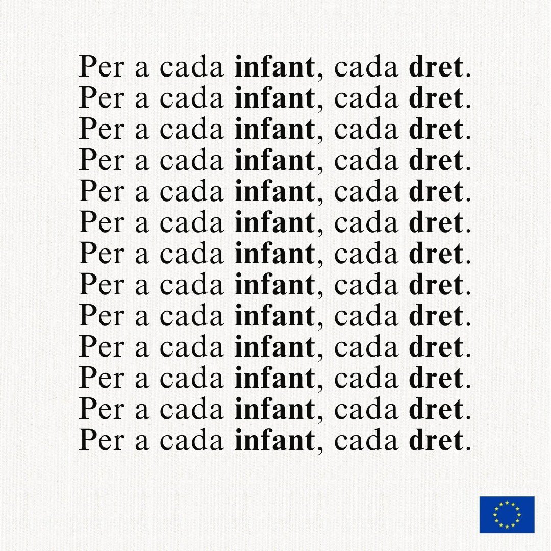 Avui és el #DiaInfància.

Commemorem el 35è aniversari de la Convenció de l'ONU sobre els Drets dels Infants, una fita en la protecció mundial de la infància.

Europa reafirma el compromís amb els drets dels més petits. Per a cada infant, cada dret.

#WorldChildrensDay