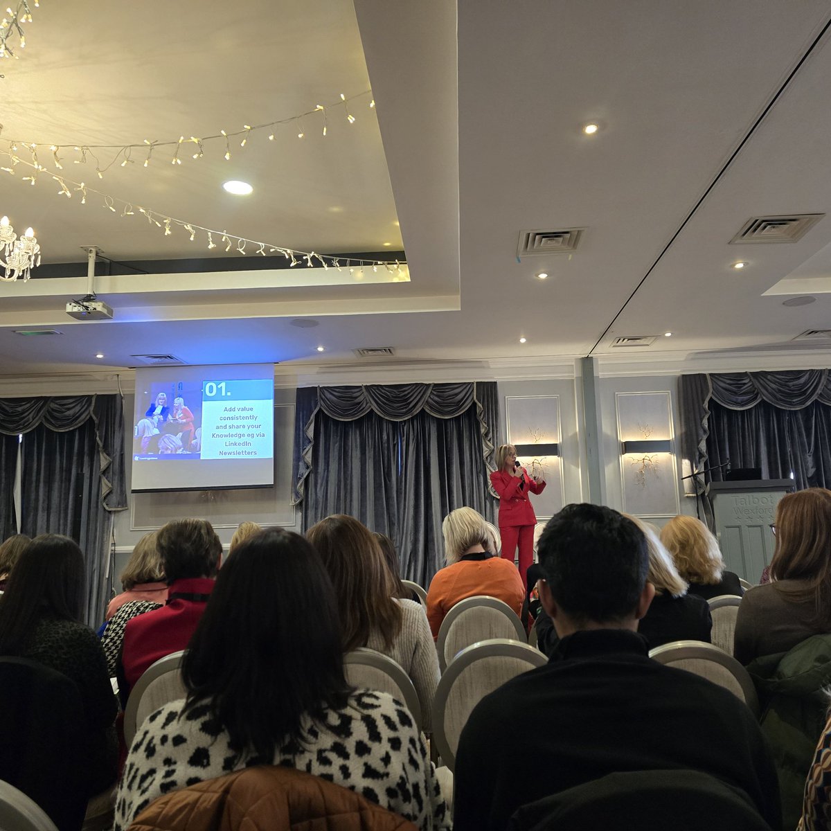 Add value to your contacts on LinkedIn, show your knowledge and   help people. Great tips from Samantha Kelly  <a href="/Tweetinggoddess/">Samantha Kelly Media</a> at #Wexford #socialmediafest <a href="/SocialMediaFest/">SocialMediaFestivals</a>
