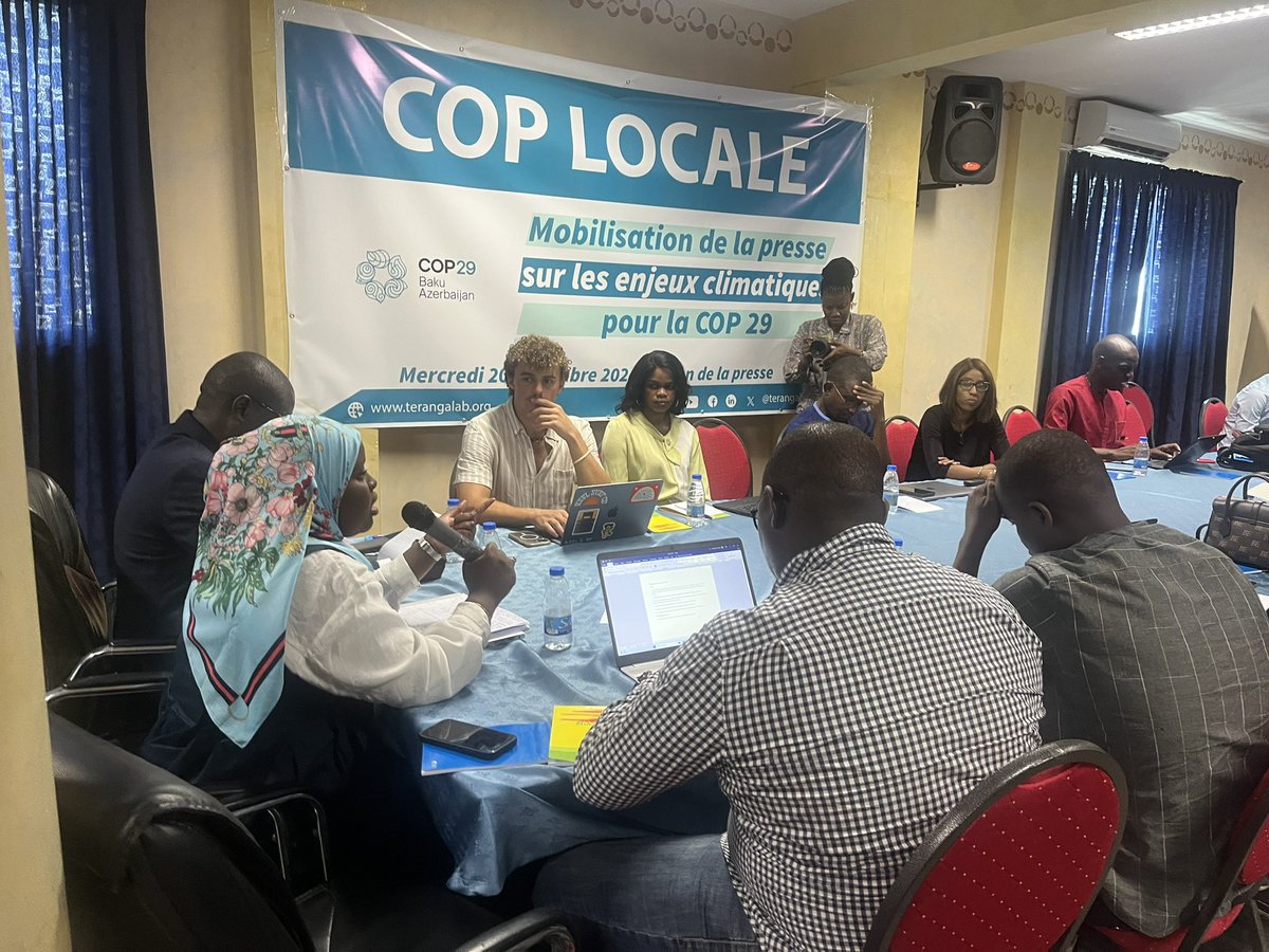 terangalab's tweet photo. Climat &amp; Médias : un binôme essentiel. 📢 À la #COPLocale, la presse sénégalaise explore des pistes pour informer avec impact sur les défis du réchauffement global. #COP29 
#TrillionReasonsFromAfrica https://t.co/xduDS60tjS