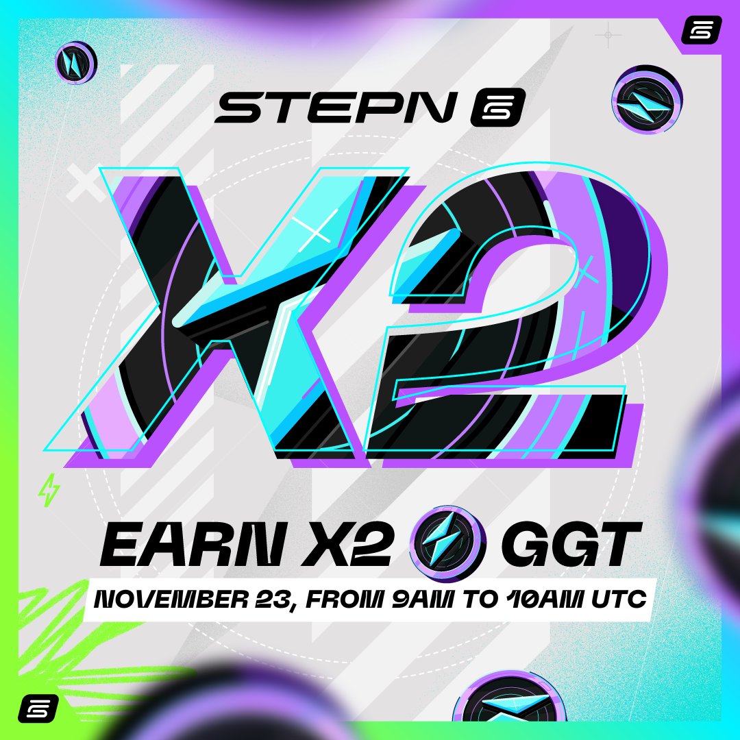 🚨 THE HYPE JUST DOUBLED 🚨

As if TRIPLE GST on #STEPN wasn’t enough, we’re adding a DOUBLE GGT event on #STEPNGO for one hour only on November 23 from 9-10 AM UTC! 💥

That’s right – on Nov 23, we’re making history with our GUINNESS WORLD RECORDS™ attempt for the most users to