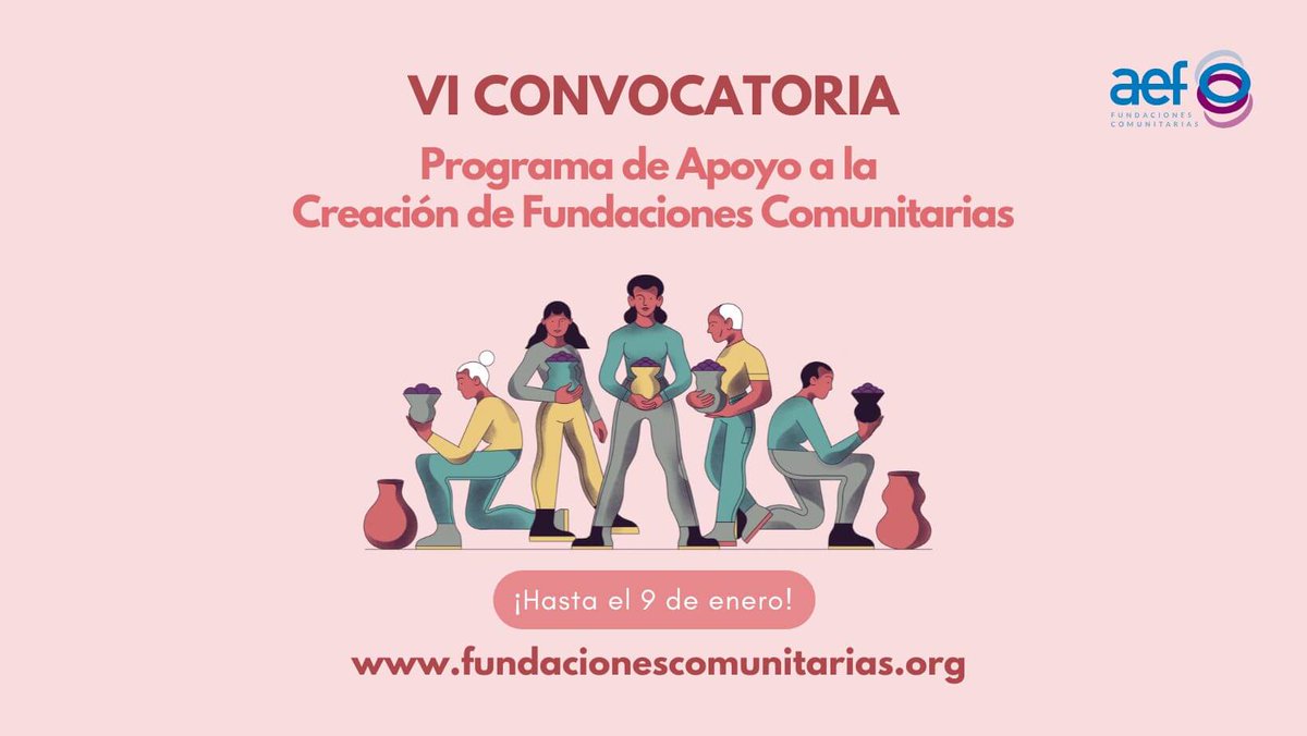 📢 ¡ABIERTA la VI Convocatoria del Programa de Apoyo a la Creación de #FundacionesComunitarias! 

Te apoyamos en la constitución de una fundación comunitaria: primeros pasos, planes, y cofinanciación del 1er año.

🔗 fundacionescomunitarias.org
⏳ Candidaturas hasta el 9 de enero.