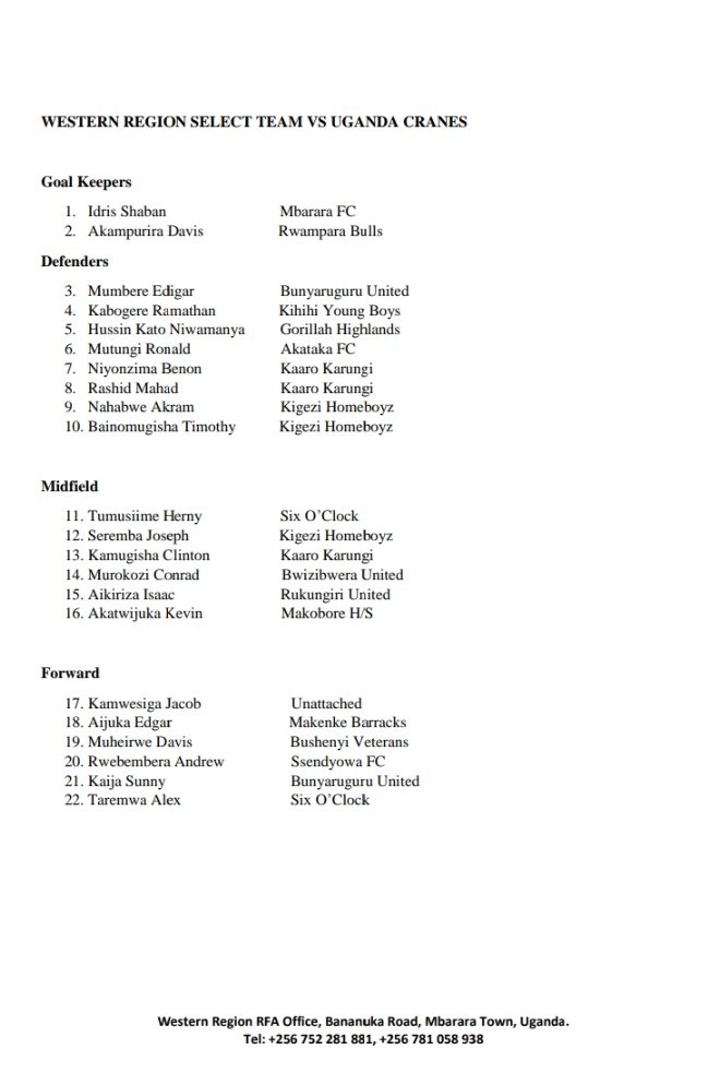 MakoboreL's tweet image. Makobore representing... Western Region Vs @UgandaCranes