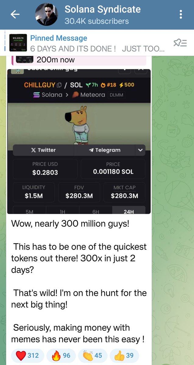 Don’t be fooled by <a href="/morpheuswhale/">Sam Belfort</a> ’s tg posts. 

Look like another scam incoming.

The ticker should be $CHILLGUY related.

The same team behind the manipulation of $BARK, $MAYA, and over 100 other coins.

Always do onchain analysis before buying shits

Don't give money to them.