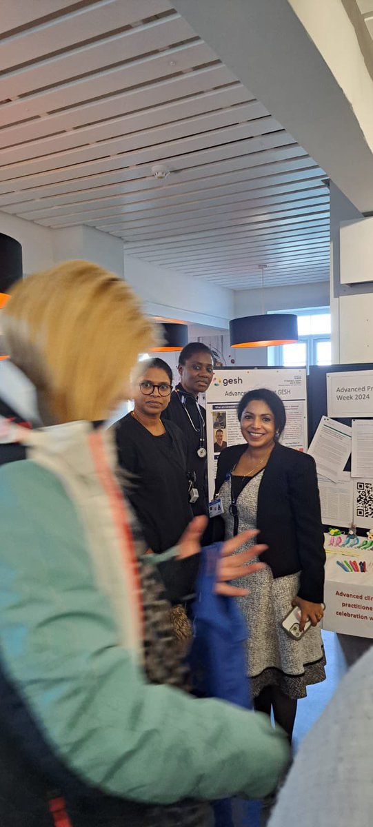 esthLISeducat's tweet photo. Pop in today to the restaurant in St Helier Hospital. The @geshNHS Advancing Practice Week celebrations are continuing with @YvetteBoamah and the Advancing Practice Team pop up stand. Pop in before 2pm and find out about @BMJBestPractice too! #AdvancingPractice https://t.co/btzUWasQ0r