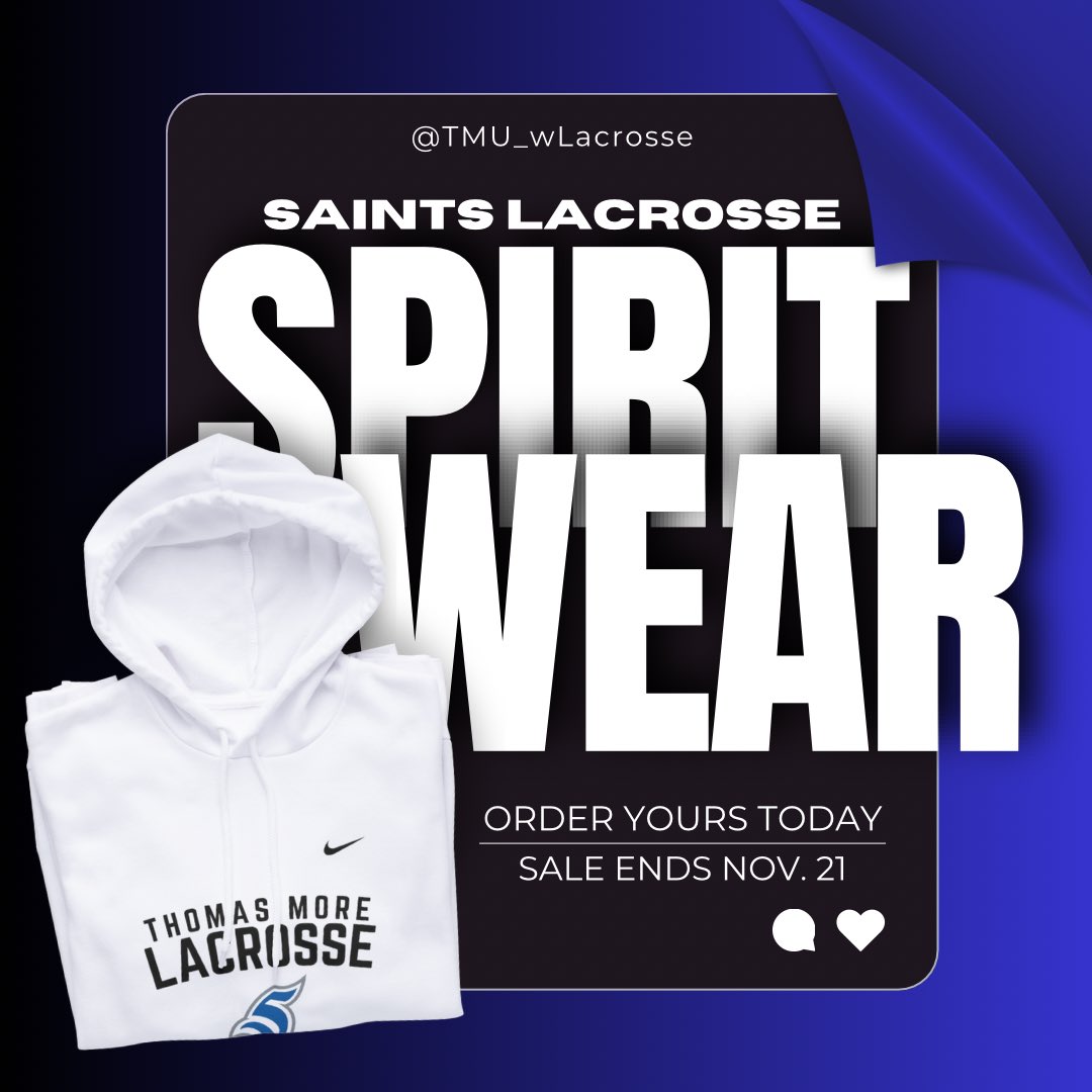Get your Saints Lacrosse spirit wear today! The shop closes Nov. 21st 🧢 Link in our bio! #LetsGoSaints #TMUwLax
