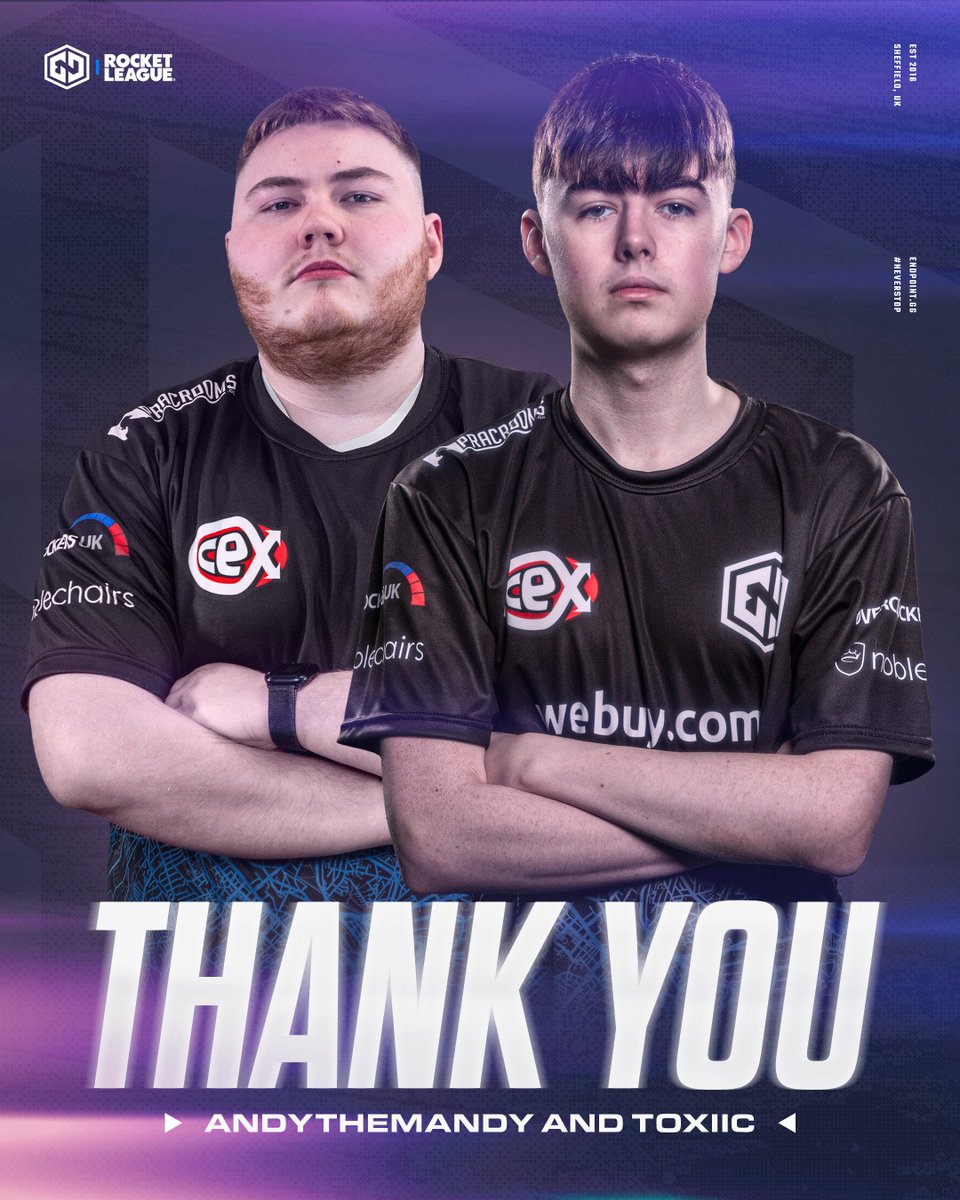 As part of this re-evaluation we have parted ways with <a href="/ANDYTHEMANDY15/">ANDY</a> &amp; <a href="/ToxiicRL/">Toxiic</a>.

We thank them for their efforts and wish them luck in the next RLCS season 🤝