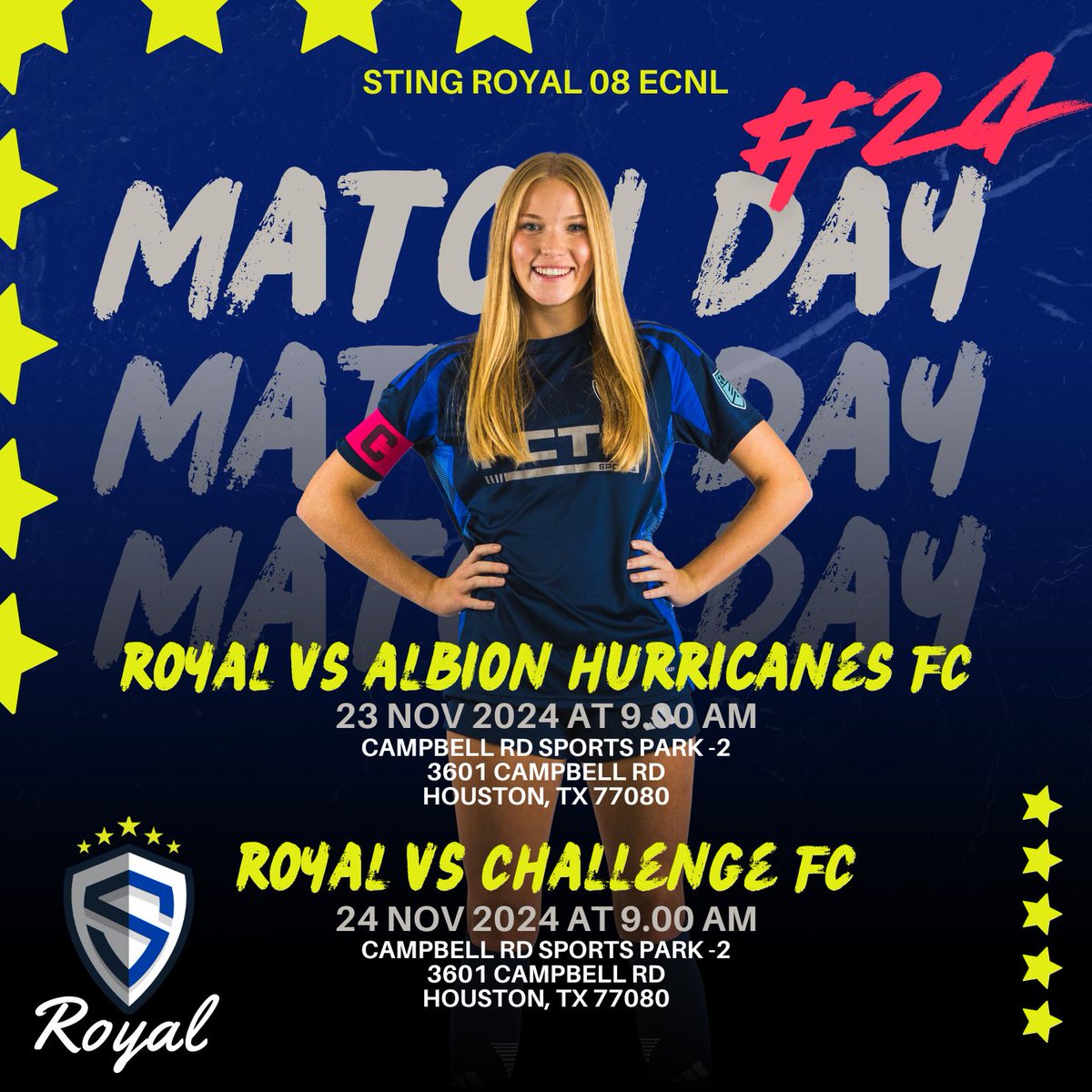 Amelia Mininger (@ameliamininger) on Twitter photo 🌟 Excited to head south this weekend for some great matchups! ⚽
We’ll be facing two talented teams 💪 we can’t wait to bring our A-game. 💪
<a href="/StingSoccerClub/">Sting Soccer Club</a> <a href="/Ecnl08g/">Sting Dallas Royal ECNL 08G</a> <a href="/TopDrawerSoccer/">TopDrawerSoccer</a> <a href="/PrepSoccer/">Prep Soccer ⚽️</a> <a href="/PrepSoccerTX/">Prep Soccer Texas</a> <a href="/TheSoccerWire/">SoccerWire</a> <a href="/NickSoutar/">Nick Soutar</a> 🌟 Excited to head south this weekend for some great matchups! ⚽
We’ll be facing two talented teams 💪 we can’t wait to bring our A-game. 💪
<a href="/StingSoccerClub/">Sting Soccer Club</a> <a href="/Ecnl08g/">Sting Dallas Royal ECNL 08G</a> <a href="/TopDrawerSoccer/">TopDrawerSoccer</a> <a href="/PrepSoccer/">Prep Soccer ⚽️</a> <a href="/PrepSoccerTX/">Prep Soccer Texas</a> <a href="/TheSoccerWire/">SoccerWire</a> <a href="/NickSoutar/">Nick Soutar</a>