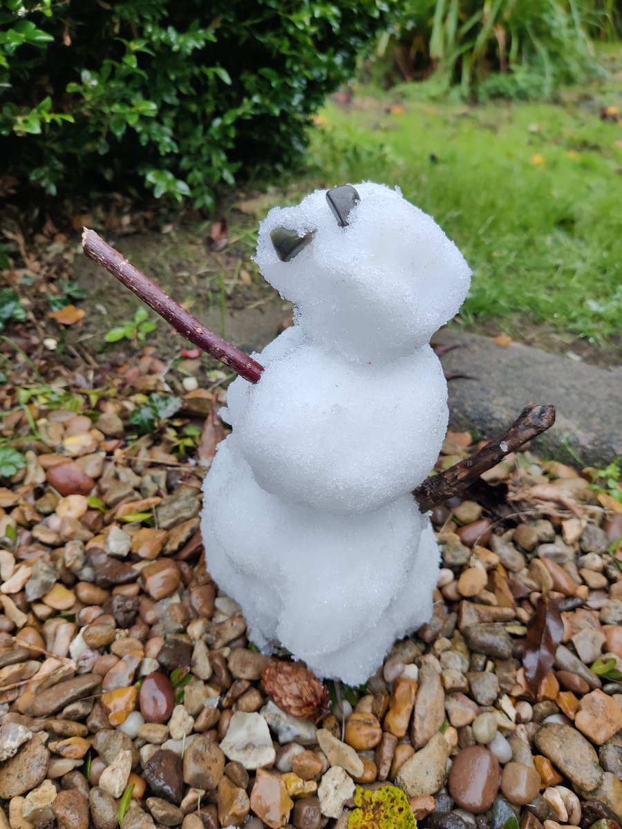 There was much excitement in our household yesterday morning after a small flurry of snow. It's the first snow our three-year-old has properly experienced! So, before school, we ended up building the world's tiniest snowman 😂☃️