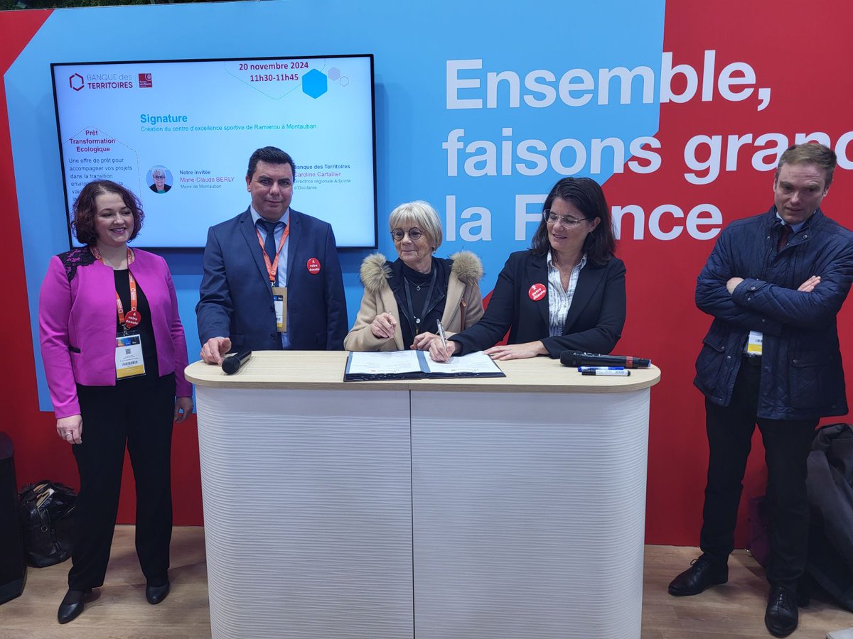 BdT_Occitanie's tweet photo. [@salondesmaires Paris 2024]
7M€ mobilisés en prêt @BdT_Occitanie pour la construction d'un Centre d'Excellence Sportive🏉à @villemontauban #TarnEtGaronne
destiné à l'accueil et formation des meilleurs jeunes sportifs Montalbanais mais aussi aux professionnels de l'USM de rugby https://t.co/ltlHbTACj4