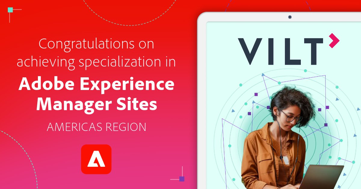 We’re proud to recognize <a href="/viltgroup/">VILT</a> for achieving a new specialization in Adobe Experience Manager #AEM Sites for the Americas region! 🎉 💻  

Congrats, team! #AdobePartner