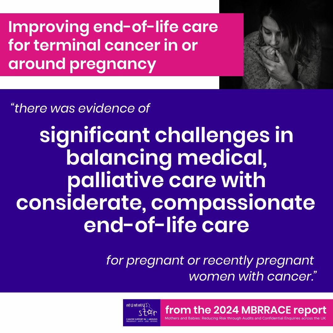 MummysStar's tweet image. ⚖️@mbrrace recognises pregnancy alongside #terminalcancer brings conflicting emotional + practical challenges.

🤝They (and we!) recommend a tailored, collaborative approach "with the [mum]'s needs at the centre". 

#cancerandpregnancy #mbrraceuk #maternity
