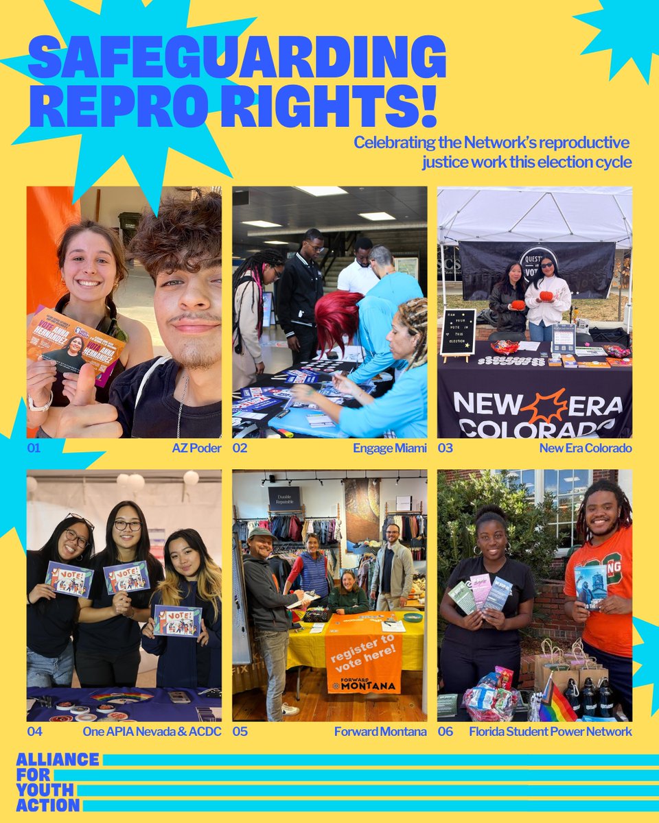 alliance4youth's tweet image. Big wins for reproductive justice this year! 🎉 Thanks to youth organizers, victories in CO, AZ, MT, NV, & FL’s majority vote show the power of our Network. 🌟💪 Inspiring change, one community at a time! 🫂 #ReproJustice