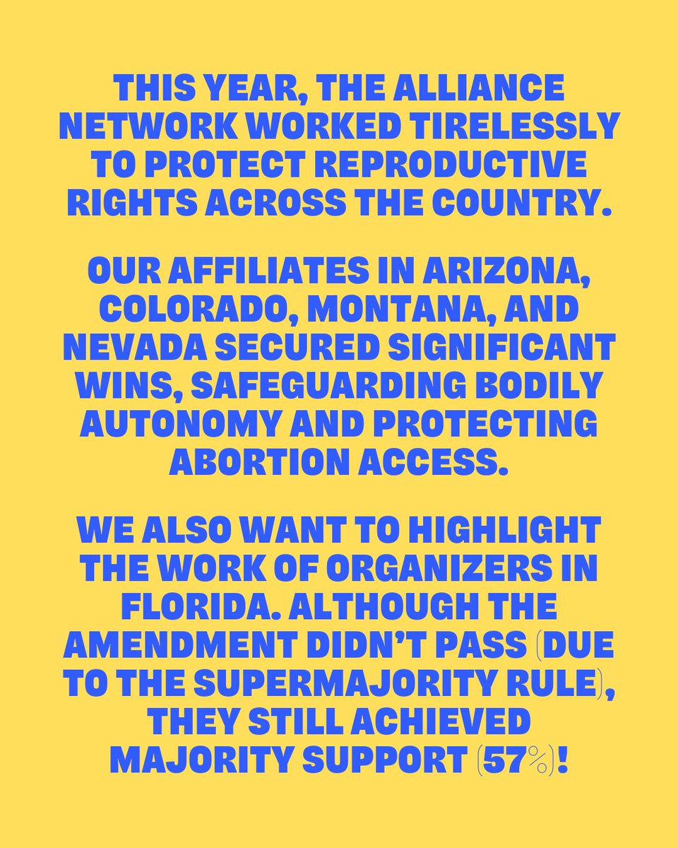 alliance4youth's tweet image. Big wins for reproductive justice this year! 🎉 Thanks to youth organizers, victories in CO, AZ, MT, NV, & FL’s majority vote show the power of our Network. 🌟💪 Inspiring change, one community at a time! 🫂 #ReproJustice
