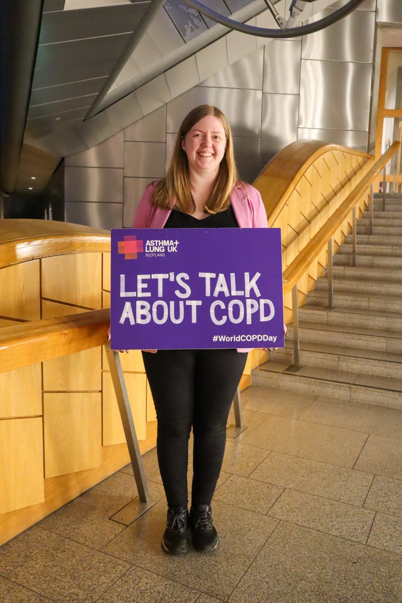 Today is World COPD Day  🫁

We are at the @scotparl to raise awareness to help support the 140,000 people living with COPD in Scotland, with many more undiagnosed. 

Many thanks to <a href="/GillianMacMSP/">Gillian Mackay MSP</a> for helping us highlight this important day.

#WorldCOPDDay