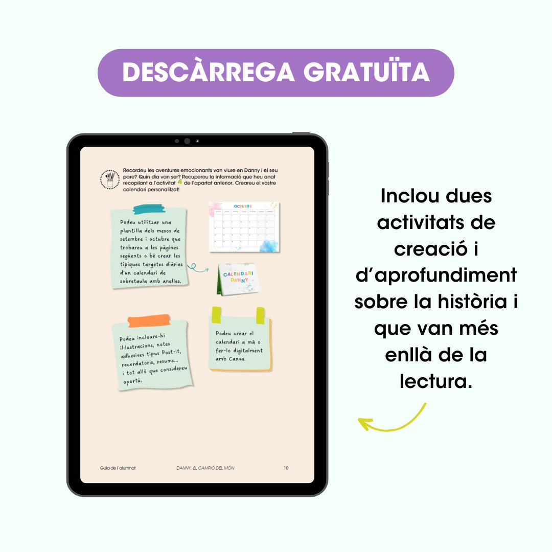 Penguin Aula España (@penguinaulaes) on Twitter photo Nova guia de lectura creada per <a href="/xtianolive/">Cristian Olivé</a> amb activitats de creació i d'aprofundiment sobre la història de 'Danny, el campió del món' una divertida novel·la de Roald Dahl sobre la relació entre un pare i un fill. 📚
🖱️ Descarrega-la aquí: penguinaula.com/es/docs/GL/GD-… Nova guia de lectura creada per <a href="/xtianolive/">Cristian Olivé</a> amb activitats de creació i d'aprofundiment sobre la història de 'Danny, el campió del món' una divertida novel·la de Roald Dahl sobre la relació entre un pare i un fill. 📚
🖱️ Descarrega-la aquí: penguinaula.com/es/docs/GL/GD-…