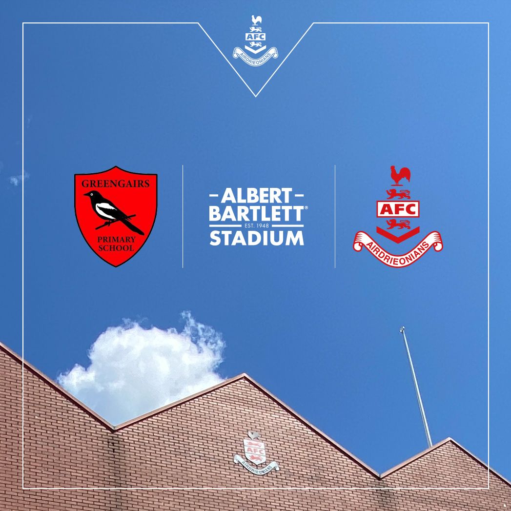 AirdrieoniansFC's tweet photo. 🎓 | Greengairs Primary School are the lucky recipients of this week's free tickets in our "Grow the Fanbase" initiative in conjunction with stadium sponsor Albert Bartlett. We can't wait to welcome the pupils, parents and teachers of Greengairs to Saturday's match! https://t.co/nHFu1UsbuM