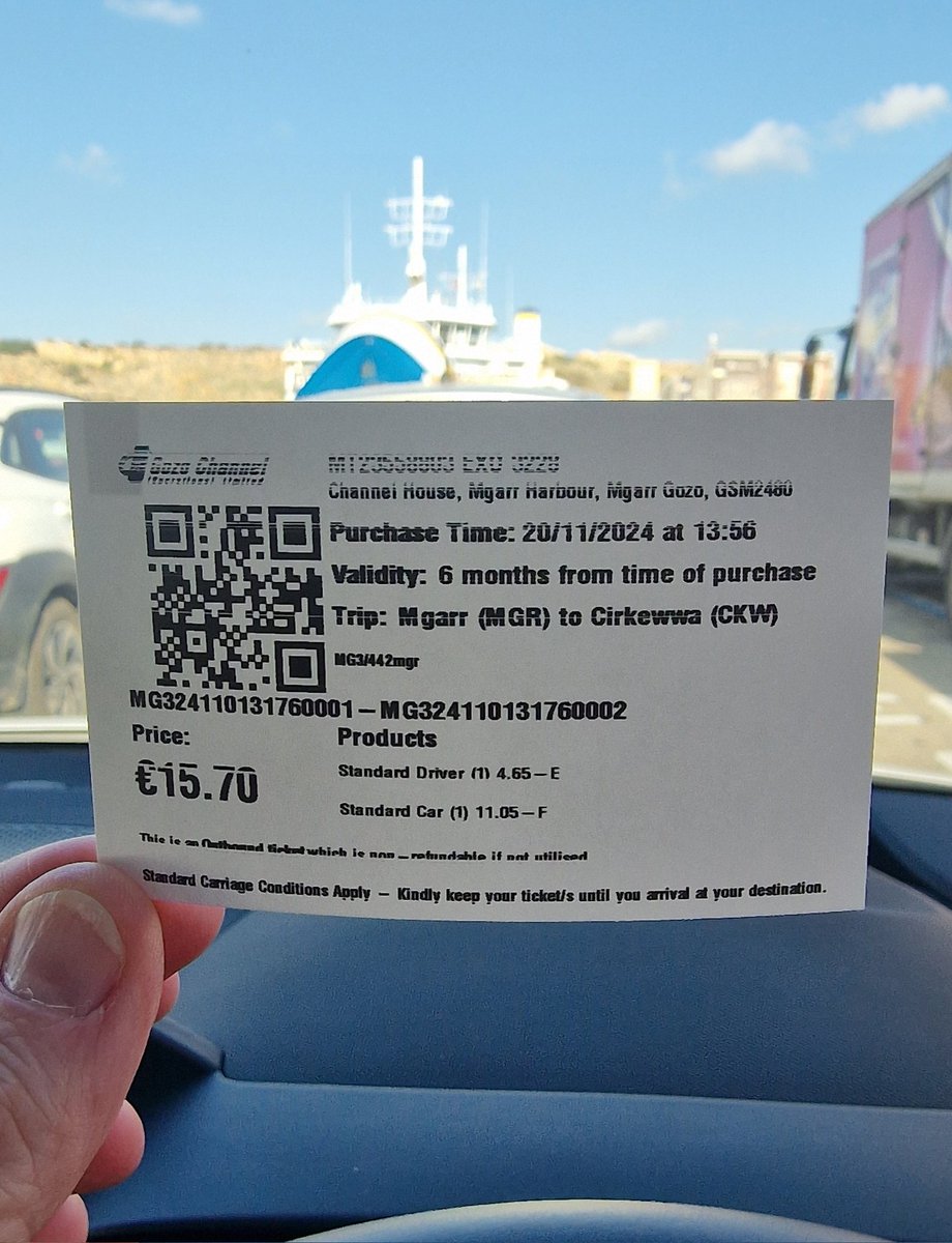 Malta to Gozo return for one car and one passenger just €15.70 return. 😲 <a href="/wightlinkferry/">Wightlink Ferries</a> please take note 😉