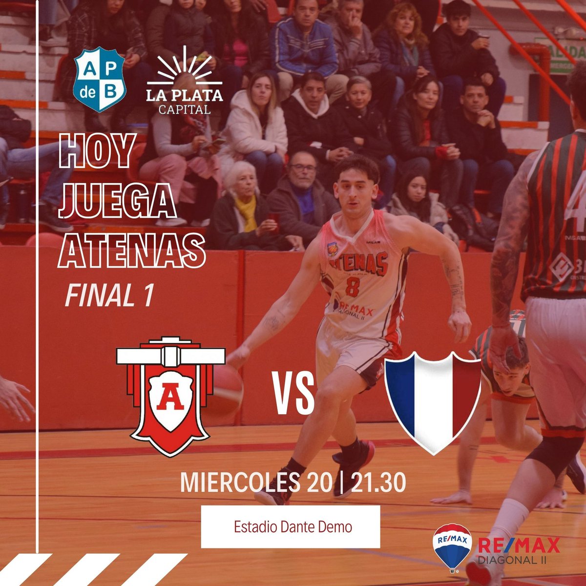 Llega la primer FINAL ! Esta noche se juega de local el partido 1 por la Copa La Plata Capital del torneo <a href="/BasquetLaPlata/">APdeB</a> 
El rival: Club Platense 
A las 21.30 en el Dante Demo 🏀💪🏼