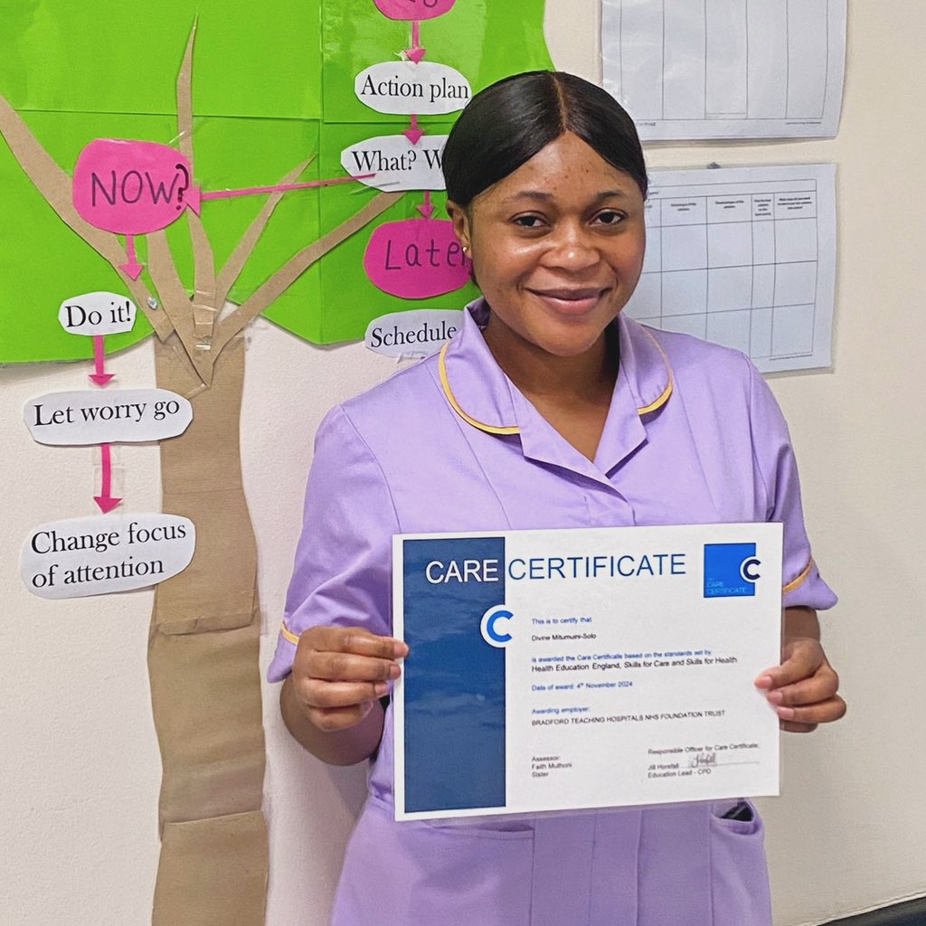 The CPD Team (@bthft_cpd) on Twitter photo Congratulations Divine on achieving your Care Certificate 👏🏼👏🏼👏🏼 #BTHFT #CareCertificate <a href="/BEaT_BTHFT/">Bradford Education & Training</a> <a href="/BTHFT/">Bradford Teaching Hospitals NHS FT</a> Congratulations Divine on achieving your Care Certificate 👏🏼👏🏼👏🏼 #BTHFT #CareCertificate <a href="/BEaT_BTHFT/">Bradford Education & Training</a> <a href="/BTHFT/">Bradford Teaching Hospitals NHS FT</a>