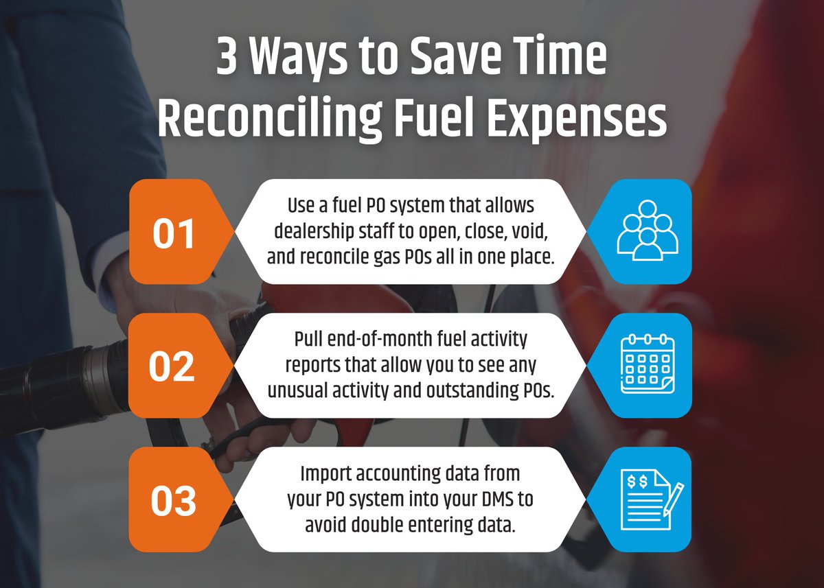 GASFuelTracking's tweet image. Reconciling dealership fuel expenses doesn&apos;t need to be a time consuming process, you just need the right tools. Quickly manage and reconcile fuel expenses with GAS so you can focus on running the rest of your business. Learn more: hubs.la/Q02WjbHL0 #GasolineApprovalSystem