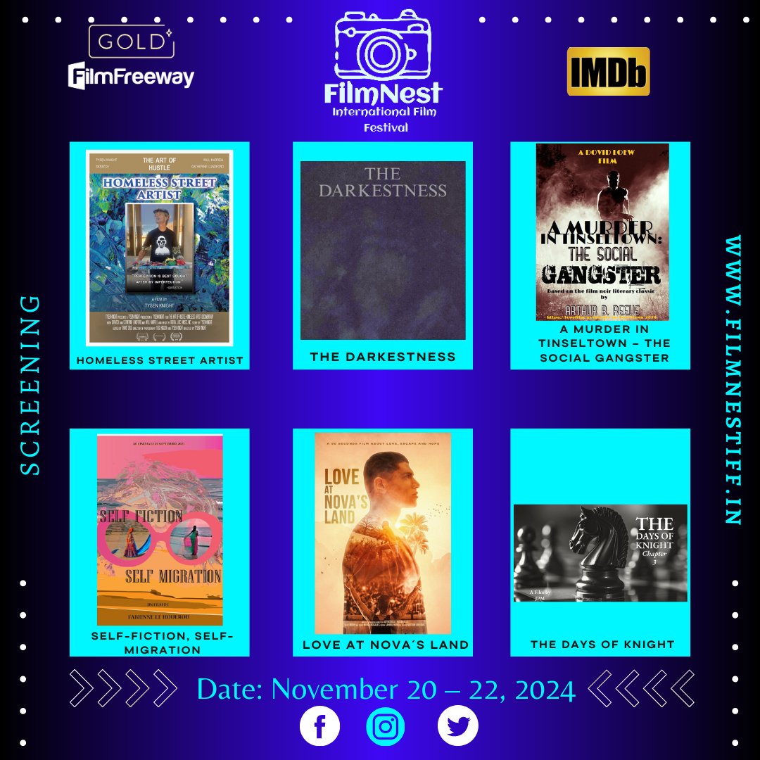 FilmnestF's tweet photo. 📢 Ladies and gentlemen, we are delighted to announce that our official website now showcases remarkable projects.
🔗 Website: https://t.co/PfFcdhZ8S1
👉 Direct Link: https://t.co/Exj498A3Az
Event Date: November 20 – 22, 2024
#Screening #Event #FIFF #support_indiefilmmakers https://t.co/Za8fIL6xrI