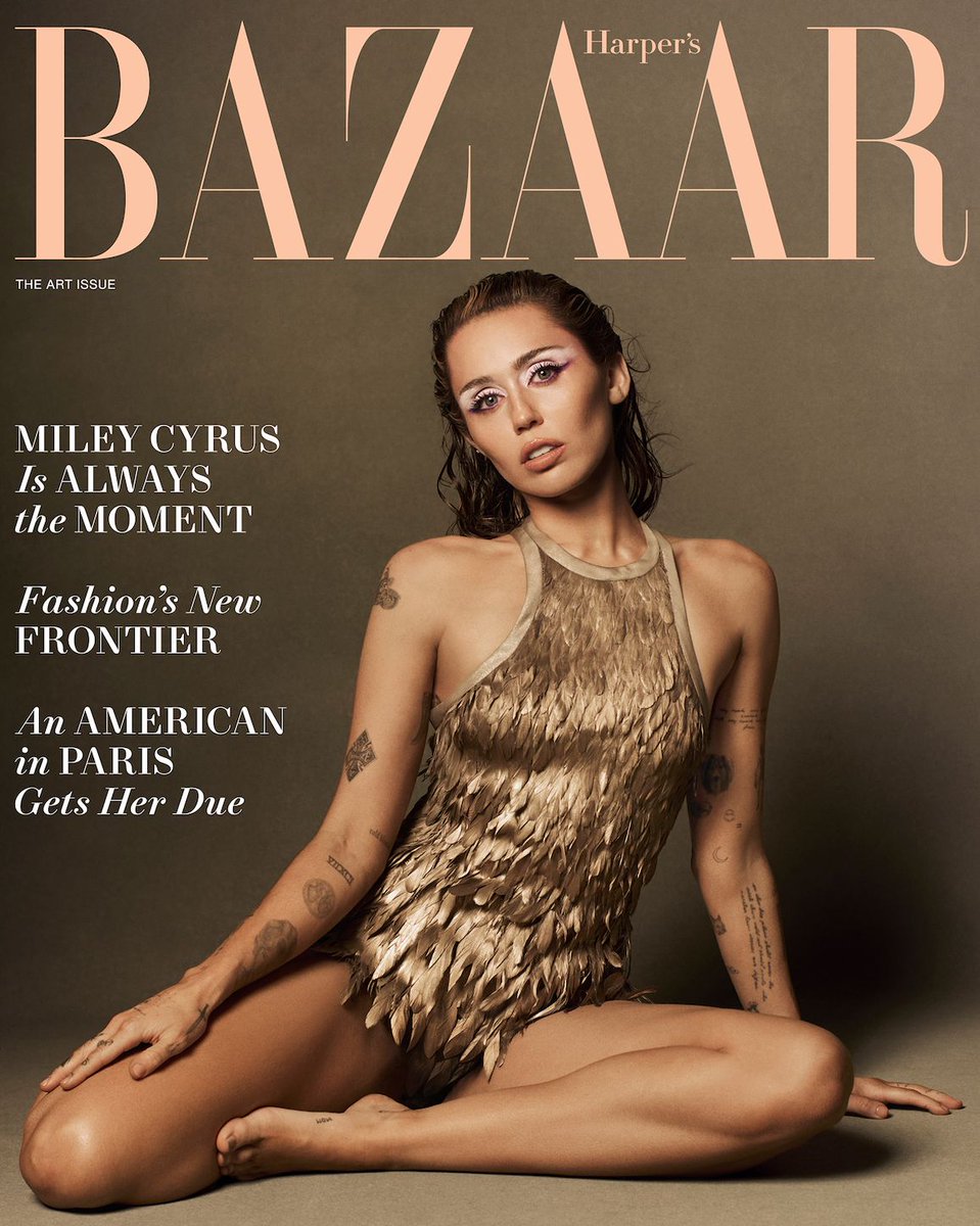 harpersbazaarus's tweet photo. Introducing our December/January cover star: @mileycyrus. She’s a free spirit and an old soul, a Disney Legend and a Grammy winner. But the one thing she’s not interested in? Being predictable. https://t.co/F2e6nvaVfD https://t.co/bQv61yN7Ts