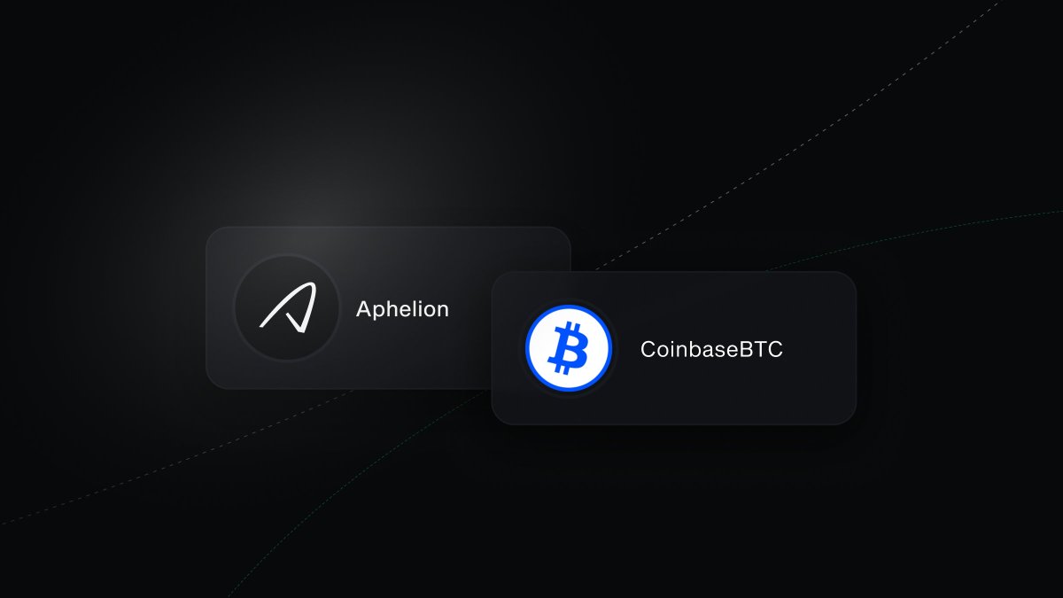 AphelionTrading's tweet image. The king is here!
BTC is the undisputed king of crypto. @Coinbase is the most trusted name in the industry. Aphelion is the OG Solana market maker. Together, we’re bringing BTC trading on chain with the tightest spreads and capital efficiency that can only come from a CLOB.