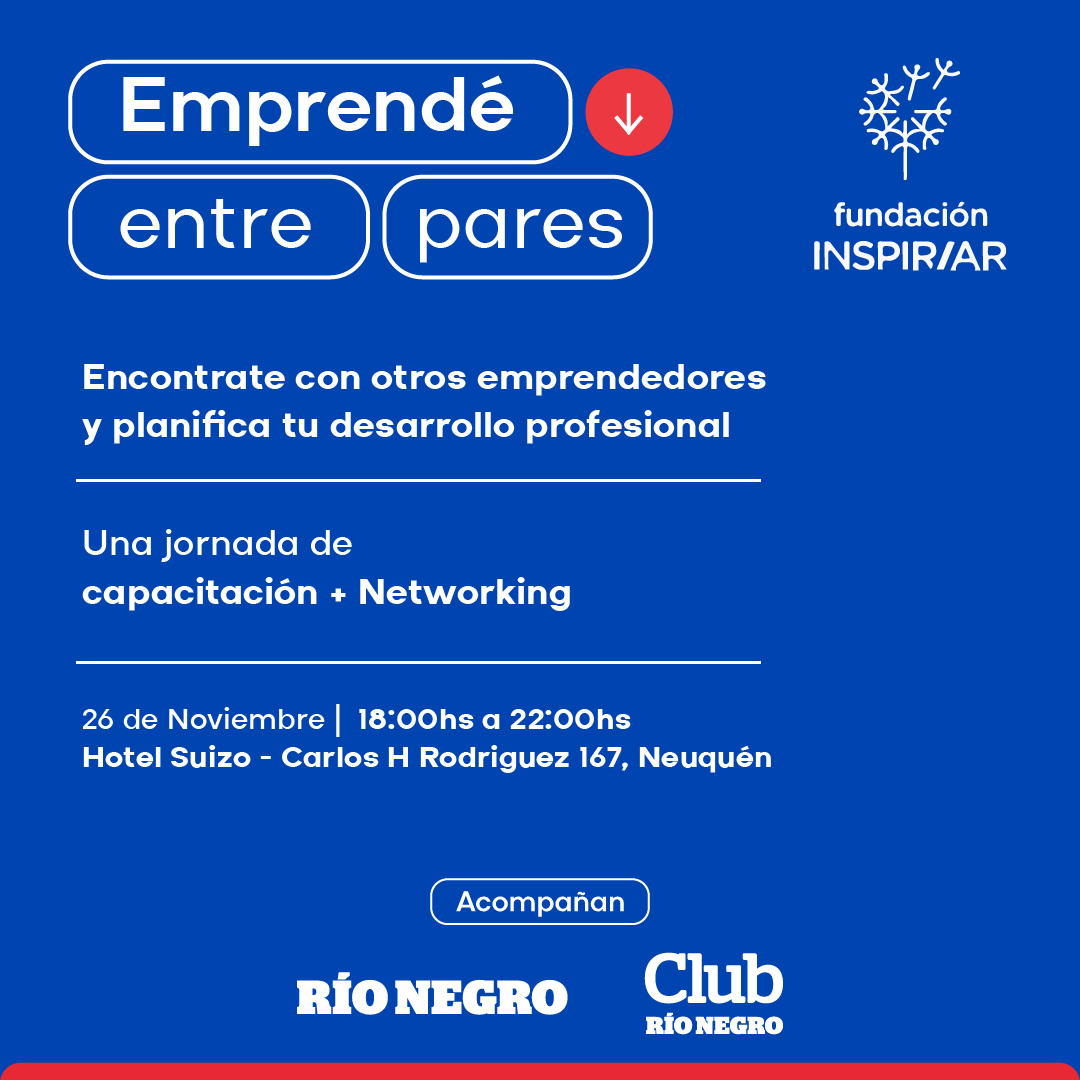 ClubRioNegro's tweet photo. ✨𝐸𝑚𝑝𝑟𝑒𝑛𝑑𝑒 𝑒𝑛𝑡𝑟𝑒 𝑃𝑎𝑟𝑒𝑠​
INSCRIBITE GRATIS a esta jornada de capacitación y compartí charlas, talleres y espacios de networking..

💥Link de inscripción https://t.co/7TGoso51c2 😉

🌟 𝐒𝐮𝐬𝐜𝐫𝐢𝐛𝐢𝐭𝐞 al Club que defiende tus negocios​ 🤗
#ClubRioNegro https://t.co/pQAYKwMCgx