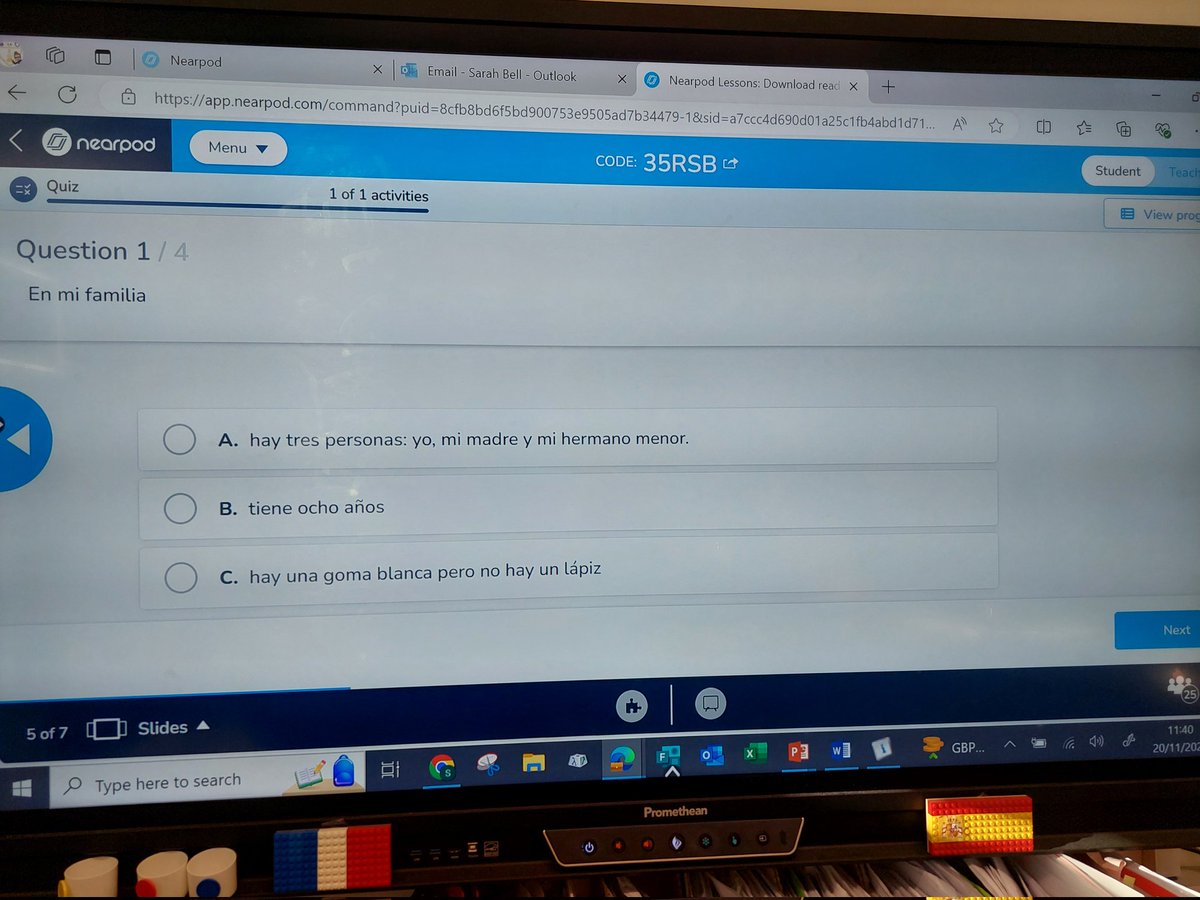 First lesson experimenting with <a href="/nearpod/">Nearpod</a> activities with S1s. Great resource with lots of potential but also lots for Mrs B to learn! 
<a href="/invacad/">Inverclyde Academy</a>
#alwayslearning
#digitallearning 💻📱