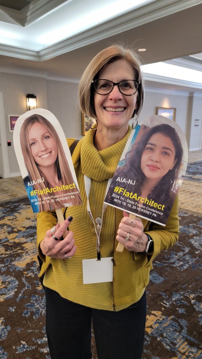 wjmarchitect's tweet photo. AIA New Jersey, AIA Pennsylvania, AIA New York State ... #FlatArchitect at the Tri-State Fusion Conference in Hershey PA ... A great way to start the event ! AIA NJ Public Awareness is on the job ! @aia_newjersey @AIANational https://t.co/joyXkltStf