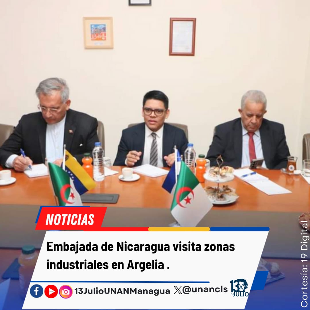La embajada de #Nicaragua ante Argelia y el compañero embajador hicieron una visita formal a las zonas industriales argelinas
#4519LaPatriaLaRevolución
#SomosUNAN
#SoyCSM