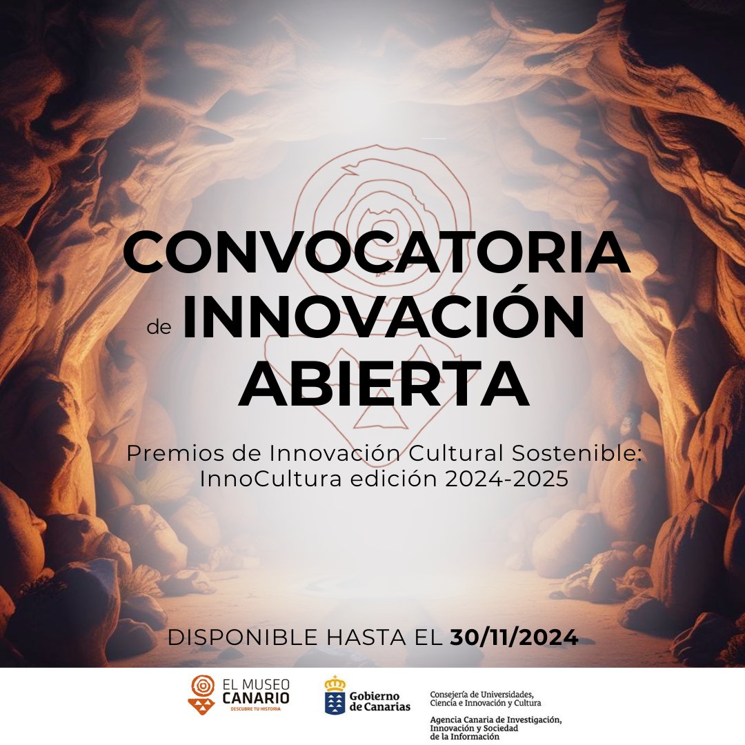 ¡Últimas semanas para participar! 
La convocatoria #InnoCultura cierra el día 30. Si tienes entre 28 y 35 años y resides en Canarias, preséntanos tu idea.
🏆 5 proyectos optarán a 1000 € y mentorías. 
Más info aquí 👉 elmuseocanario.com/convocatoria-d….