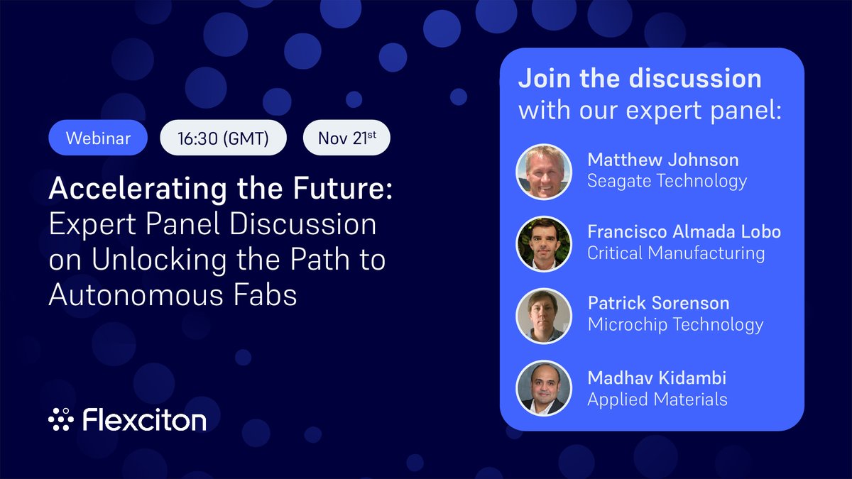 🎙️ Our panel discussion webinar is tomorrow! 💬

If you would like to join industry experts as they delve into exclusive survey results and discuss the pathway to autonomous manufacturing in the #semiconductorindustry – now is your last chance to register bit.ly/40WIRh0