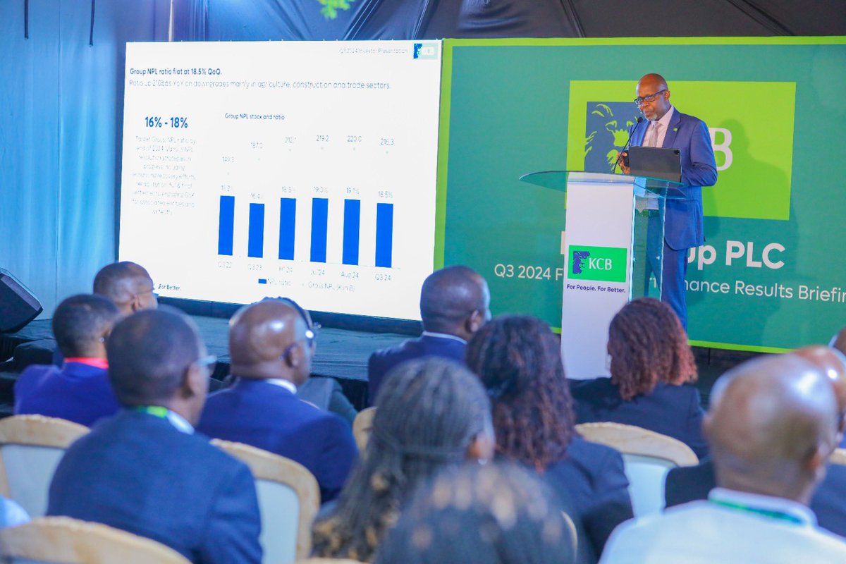 Our Group Finance Director - Lawrence Kimathi <a href="/kiambi_k/">Kimathi Kiambi</a> taking us thought the #KCBQ3FinancialResults2023 

#ForPeopleForBetter #KCBNiYetu