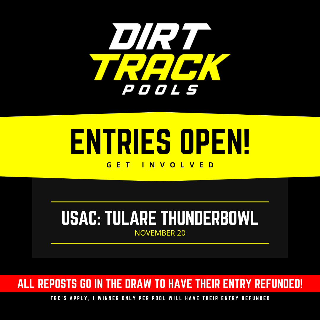 DirtTrackPools's tweet photo. 🚨 ENTRIES OPEN! 🚨

USAC: Tulare Thunderbowl kicks off TONIGHT at 8pm EST, with a smaller, but stout field of USAC Nos Energy Drink Midgets, as they kick off their California swing at Tulare Thunderbowl Raceway!

USAC: Tulare Thunderbowl 👇
https://t.co/GiPMggLiQO https://t.co/6utjg9N5Dp