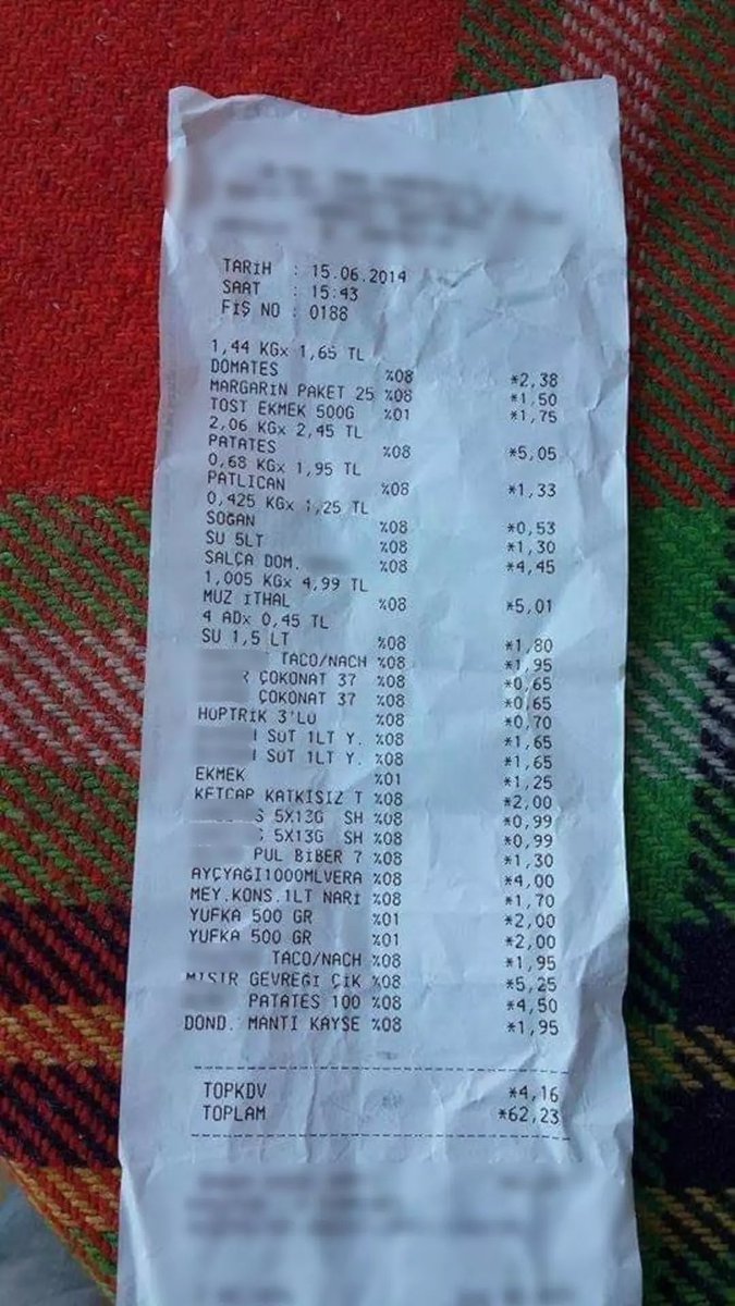 🛒 15 Haziran 2014 tarihinden kalma bir market fişi. Bugün aynı kalemler kaç TL?