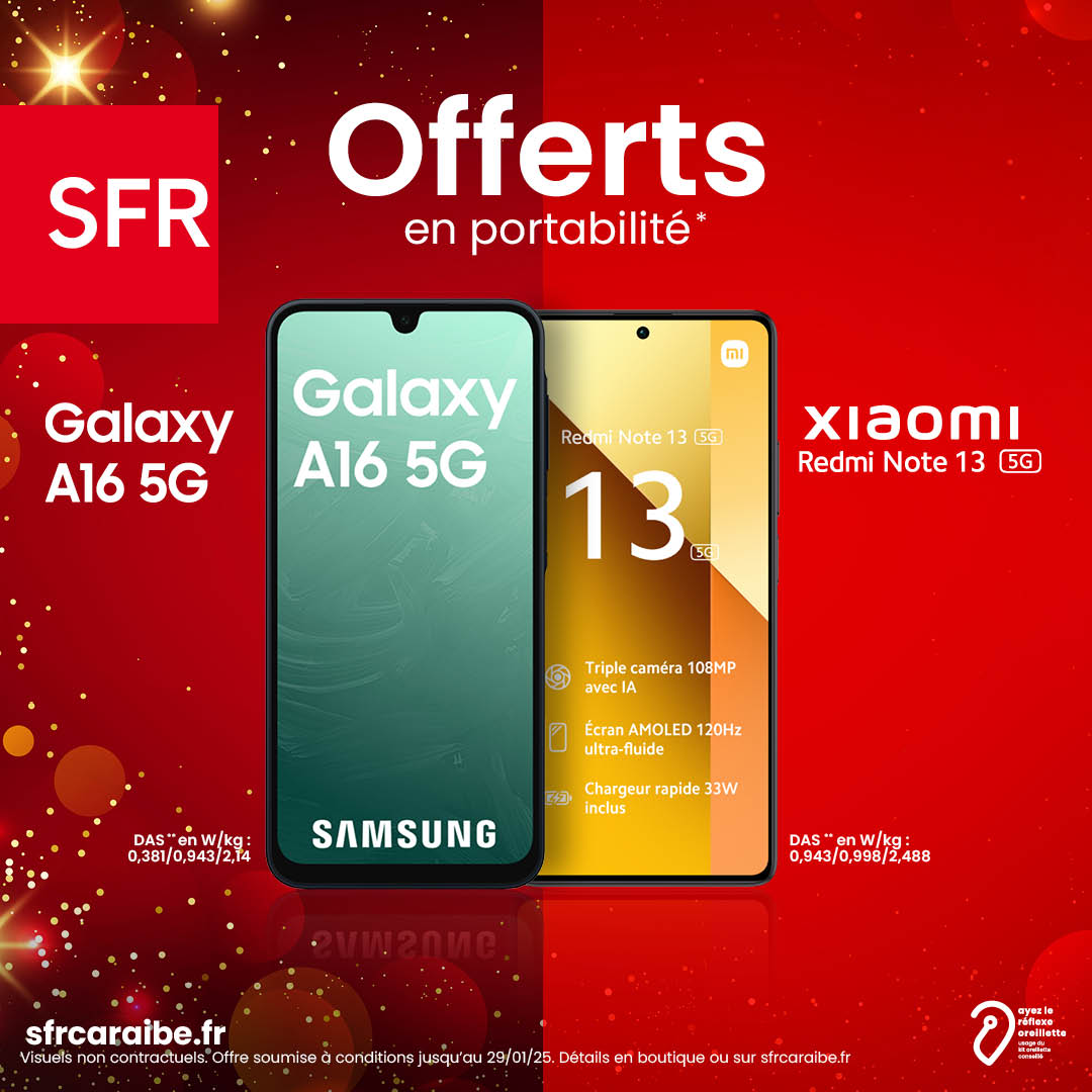 Faites-vous plaisir à Noël ! 🌲🎁

Les Galaxy A16 5G et Xiaomi Redmi Note 13 5G sont offerts en portabilité. Et en plus, vous pouvez conserver votre numéro. 🤯

N'attendez plus ! 🤩

Plus d'infos en boutique.