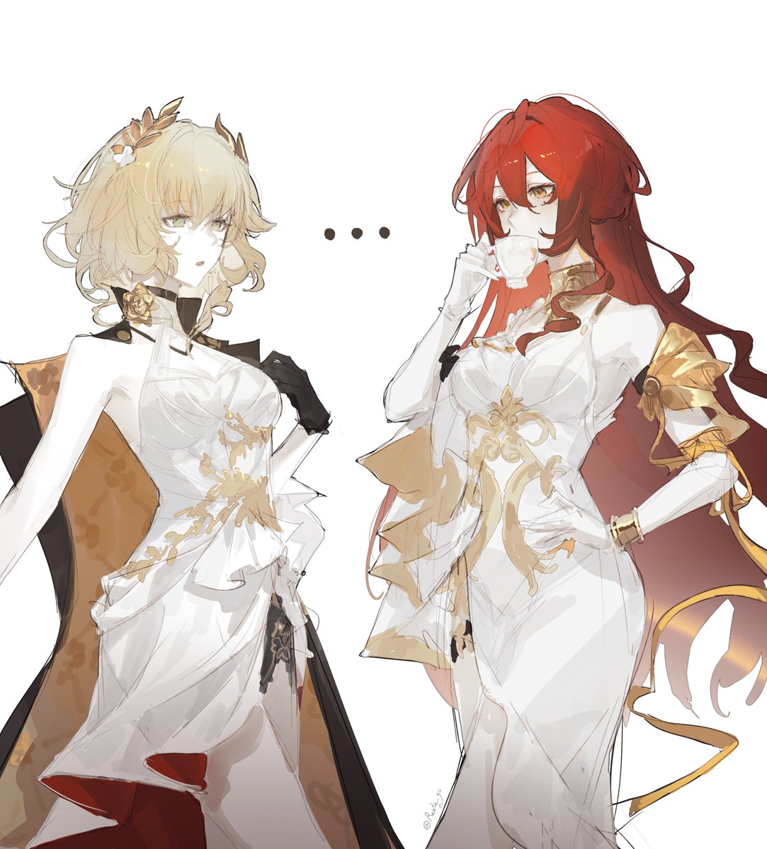 💛❤️
#HonkaiStarRail #Aglaea #Himeko