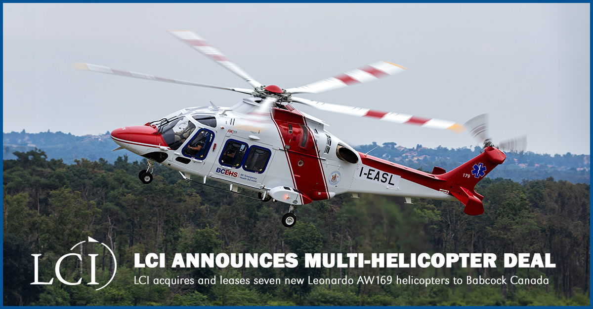 LCI is expanding its fleet with 7 <a href="/LDO_Helicopters/">Leonardo Helicopters</a> AW169. They will be leased to <a href="/BabcockCanada/">Babcock Canada</a> and subcontracted by Ascent Helicopters to provide EMS operations on behalf of <a href="/BC_EHS/">BC Emergency Health Services</a>. They are being placed in LCI's joint venture with SMFL. 

Read here: bit.ly/3Ze6rnT