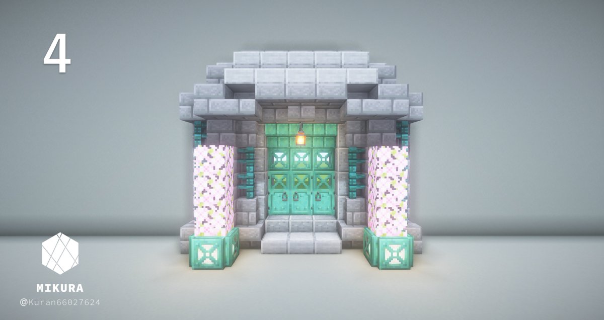 Kuran66027624's tweet photo. 扉作り工程
#minecraft建築コミュ #Minecraft #バニラ建築学部 #マイクラ https://t.co/ouV1Z2foiI