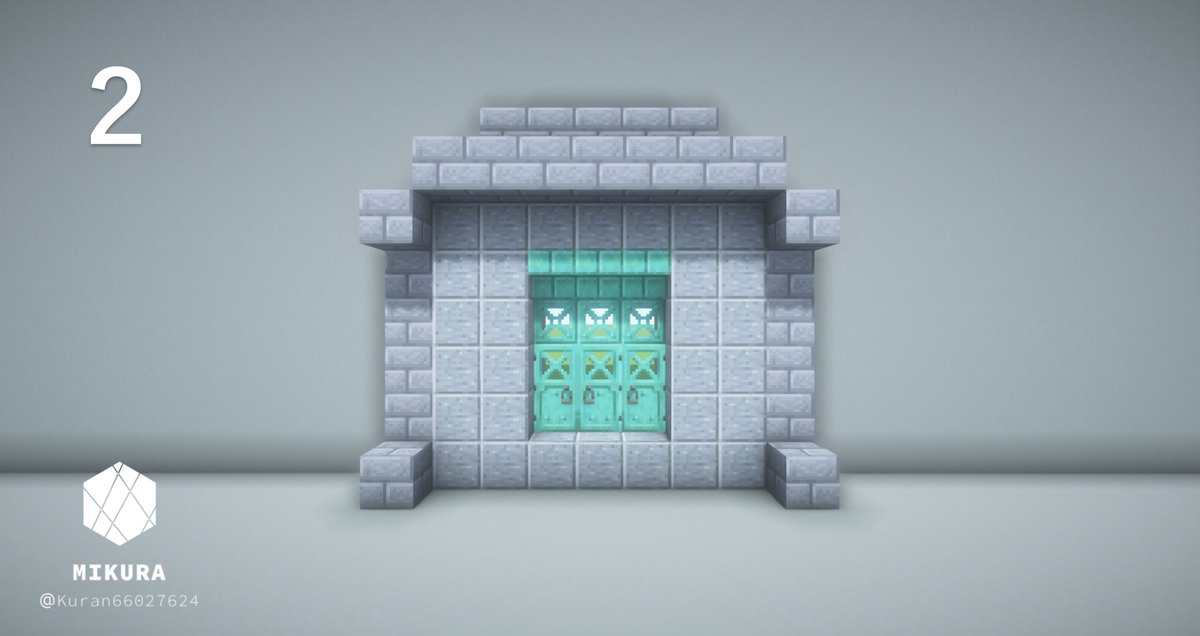 Kuran66027624's tweet photo. 扉作り工程
#minecraft建築コミュ #Minecraft #バニラ建築学部 #マイクラ https://t.co/ouV1Z2foiI