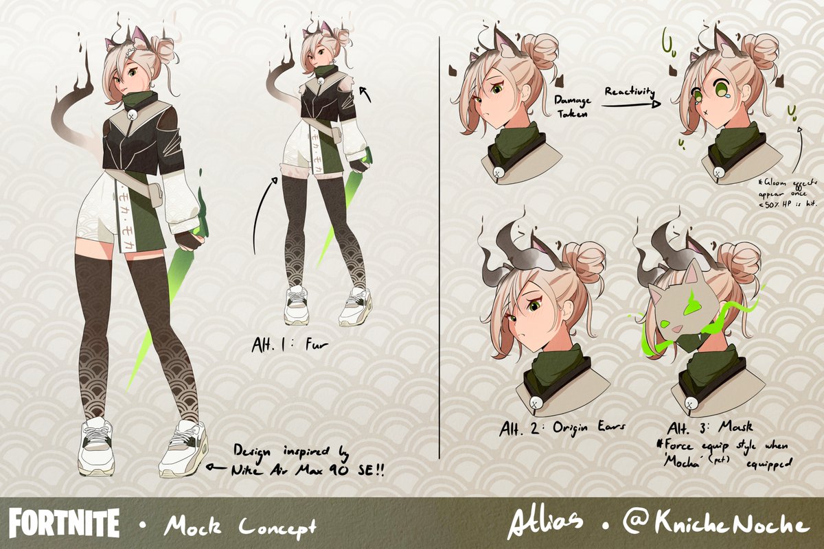 AtliasYippee's tweet photo. Presenting Mocha! A cat spirit bound to the mortal realm, manifesting her lost mistress. Loosely based off of Bakeneko Yokai folklore.

I'm a bit late - Hopefully Jojo at least sees and reacts to this. If not at least here's a post😭

#jojojosiahFSCC #fortnite #fortniteconceptart https://t.co/vwoFXkK9QL