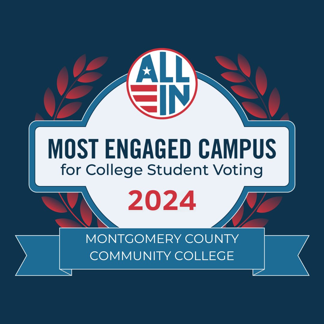 MontgomeryCountyCC (@mccc) on Twitter photo We’ve been recognized as one of the Most Engaged Campuses for College Student Voting in 2024 by <a href="/AllInToVote/">ALL IN Campus Democracy Challenge</a>! We are proud to promote nonpartisan civic engagement on our campuses. #studentvote #AllInToVote We’ve been recognized as one of the Most Engaged Campuses for College Student Voting in 2024 by <a href="/AllInToVote/">ALL IN Campus Democracy Challenge</a>! We are proud to promote nonpartisan civic engagement on our campuses. #studentvote #AllInToVote