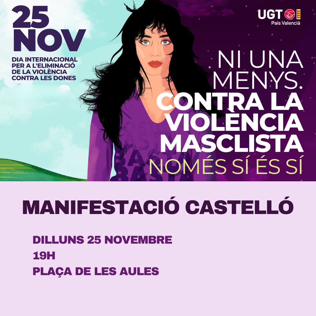 UGTPV's tweet photo. ✊ Este #25N tornem a eixir als carrers per a exigir un present i un futur sense violències masclistes per a les dones

🟣 #UGTPV reafirmem el nostre compromís per a lluitar contra la violència masclista en tots els àmbits i a tots els nivells

📢 Participa de les mobilitzacions! https://t.co/ivqnoROk8O