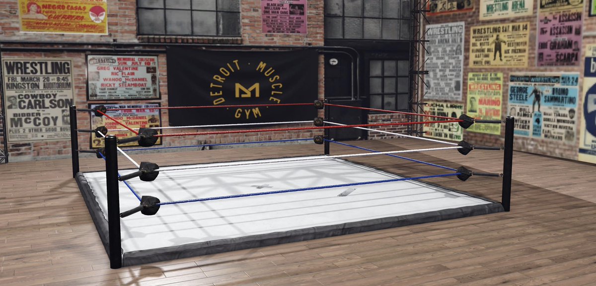 Grimm2KOfficial's tweet image. Radical’s personal gym, as seen in “The Calm Before The Storm”.

These sets were very easy, and very fun, to design. Definitely got a little creative with it!
.
.
.
.
.
.
#WWE #WWE2K #2kgames #wwe2kgames #wweraw #smackdown #nxt #tna #cmpunk #caw #creative #communitycreations #gym