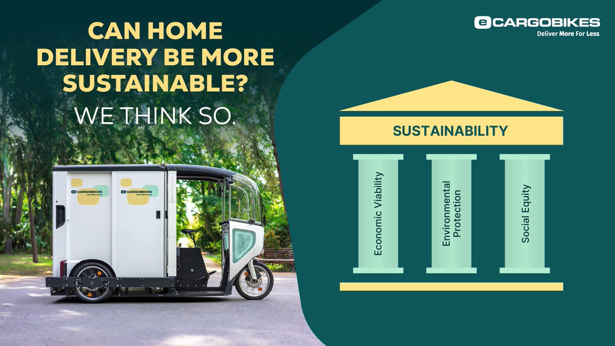 Home delivery by e-cargobikes is cheaper than van delivery, our vehicles are zero-emission and use a fraction of the energy of a van, and we take pride in being Living Wage employers  #suatainability #cleanair #livingwage #decadofthecargobike #3pillarsofsustainability