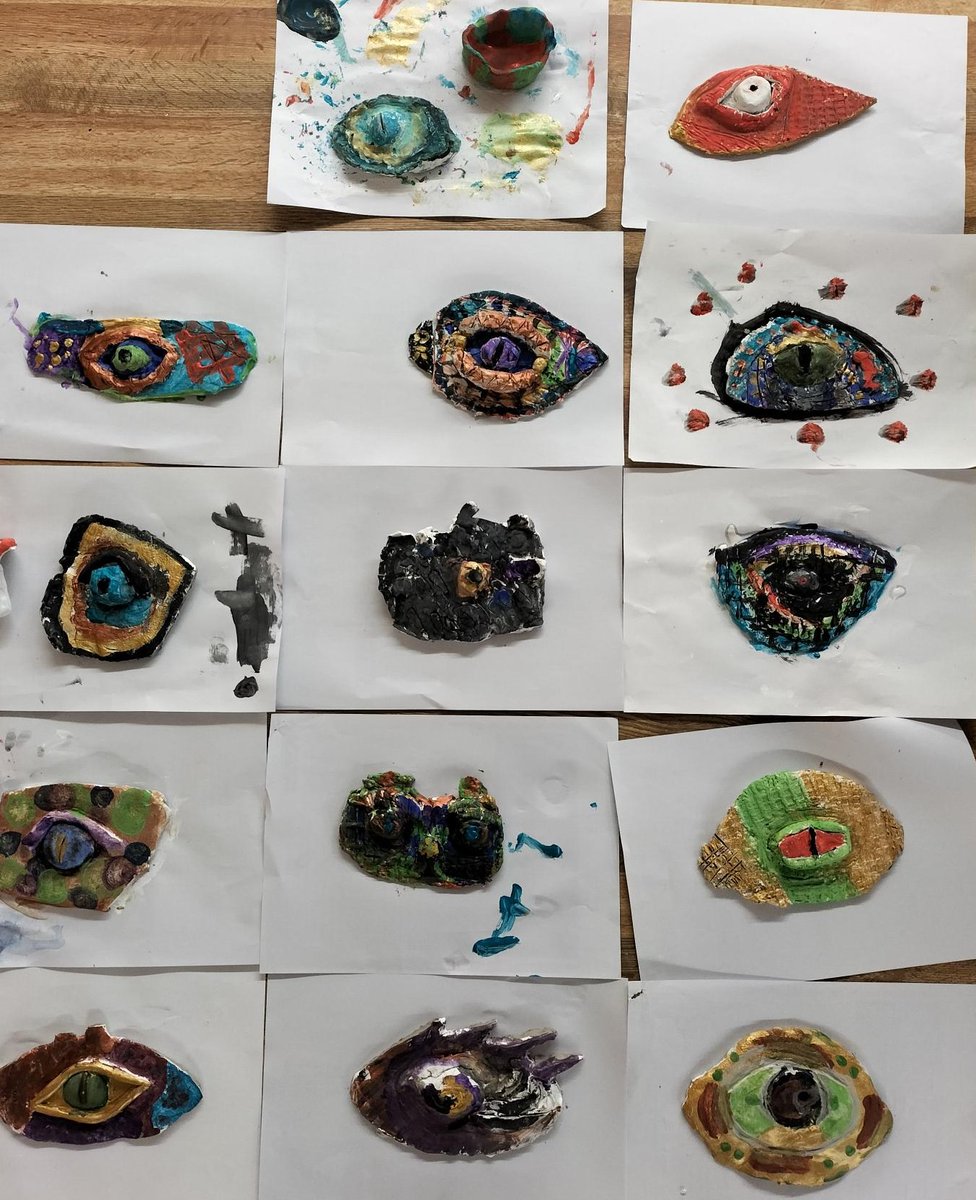 crowanschool's tweet photo. Art club have completed their clay dragon eyes. They are all really proud of how they have turned out and all worked really hard on these! https://t.co/c4zpCC3yrD