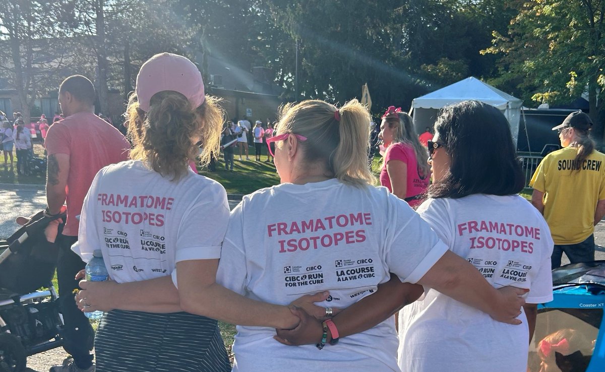 Running for the Cure.🎗️

Our team in Canada recently joined the <a href="/cancersociety/">Canadian Cancer Society</a>'s Run for the Cure.

The 'Framatome Isotopes' running team raised funds through their participation, while our Employee Engagement Committee hosted a BBQ and bake sale to boost donations and awareness.