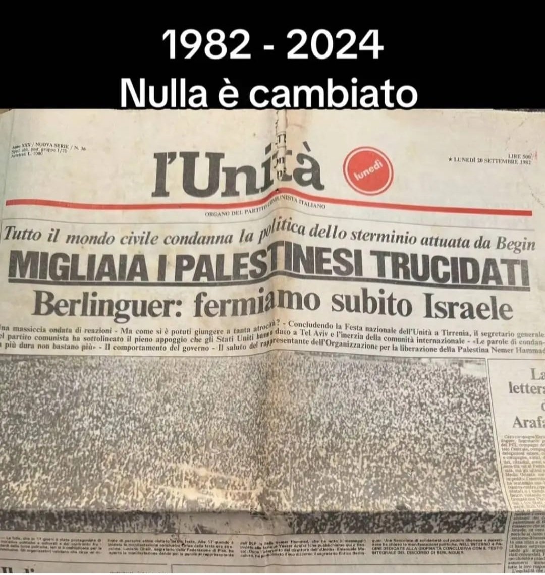 Dopo 42 anni.
Nulla è cambiato 
#Israele 
#Palestina 
#Gaza 
#Olocausto del nuovo millennio