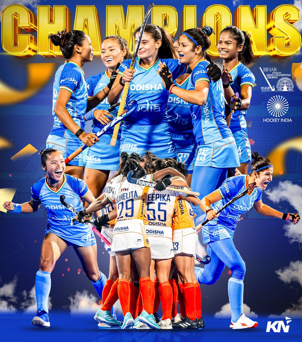 Team India clinches the #Bihar Women’s Asian Champions Trophy #Rajgir 2024 title with a stellar 1-0 victory over China! 🎉💪

#HockeyIndia #IndiaKaGame #BharatKiSherniyan #BiharWACT2024Final #WomensAsianChampionsTrophy #HockeyKaParvBiharKaGarv